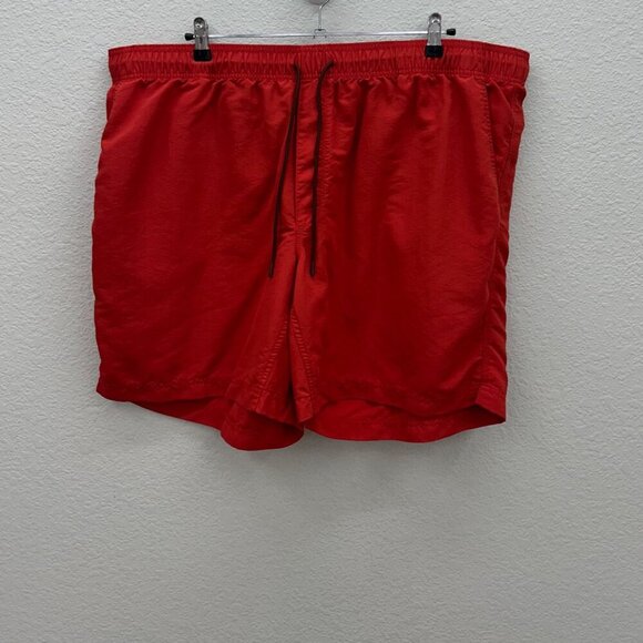 Duluth Trading Co Standard Fit Red Swim Trunks Shorts w Pockets Mens size 2XL - Picture 1 of 4